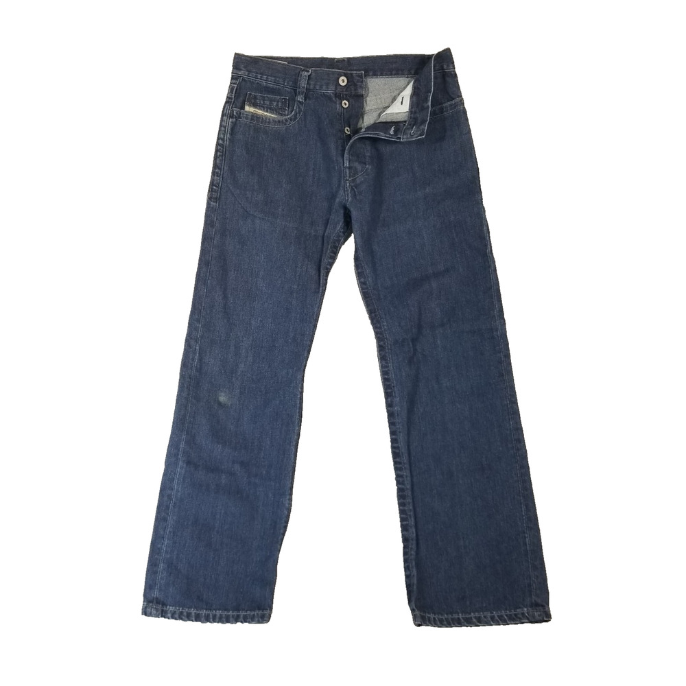 Diesel jeans men's 32x32 relaxed straight‎ button fly blue denim pants Italy